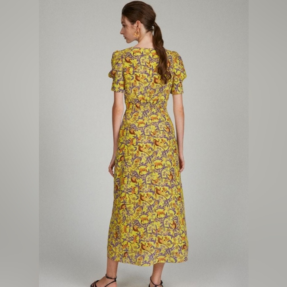 Saloni Bianca Dress in Citrus Monkey Jungle